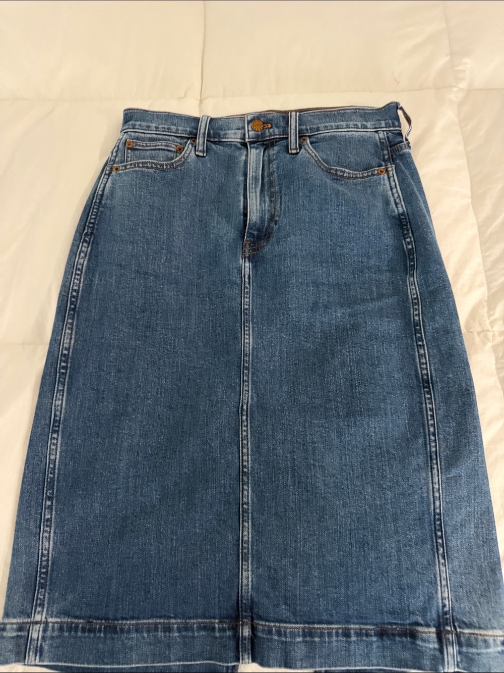 J. Crew Medium Blue Straight-Leg Denim Skirt